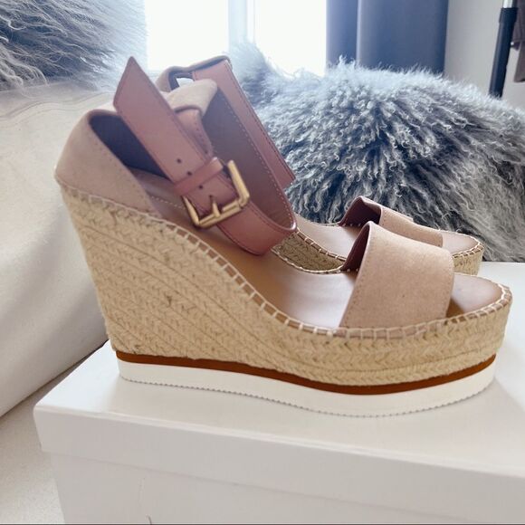 See by Chloe Womens Glyn Suede Sandals light/Pastel pink size 40 - Picture 2 of 9